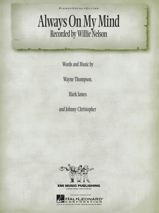 Upplýsingar um Always on My Mind Sheet Music eftir Willie Nelson - Biðlisti